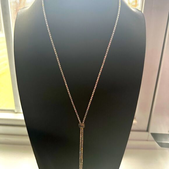 Long Aurora Borealis rhinestone bolero necklace! - Picture 12 of 12